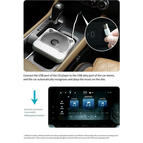 Portable usb aux - cd, for